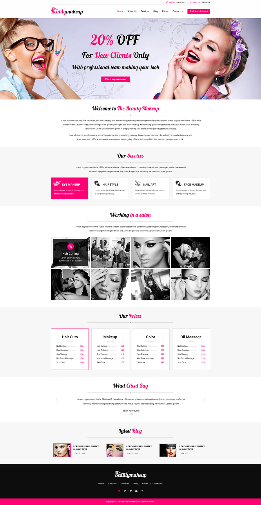 mẫu beauty salon website