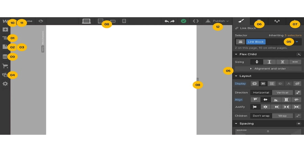 giao diện webflow