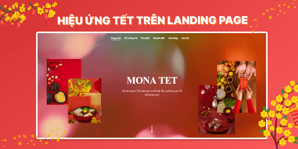 Hiệu ứng Tết trên landing page