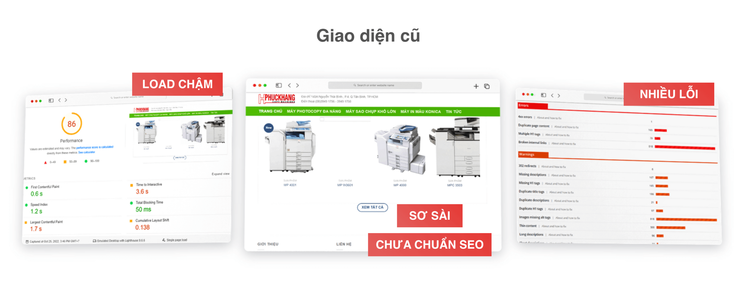 Giao diện web cũ của HPK