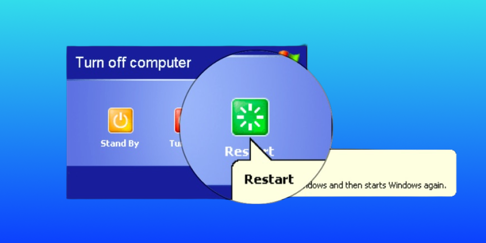 Khởi động lại máy tính khi gặp lỗi không thể truy cập trang web này