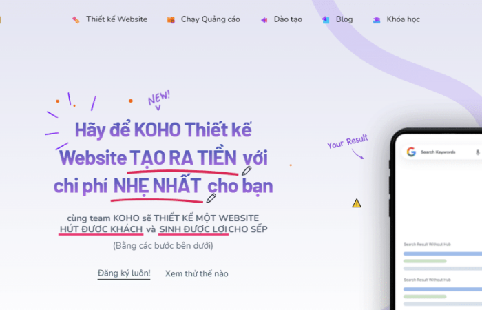 koho thiet ke website