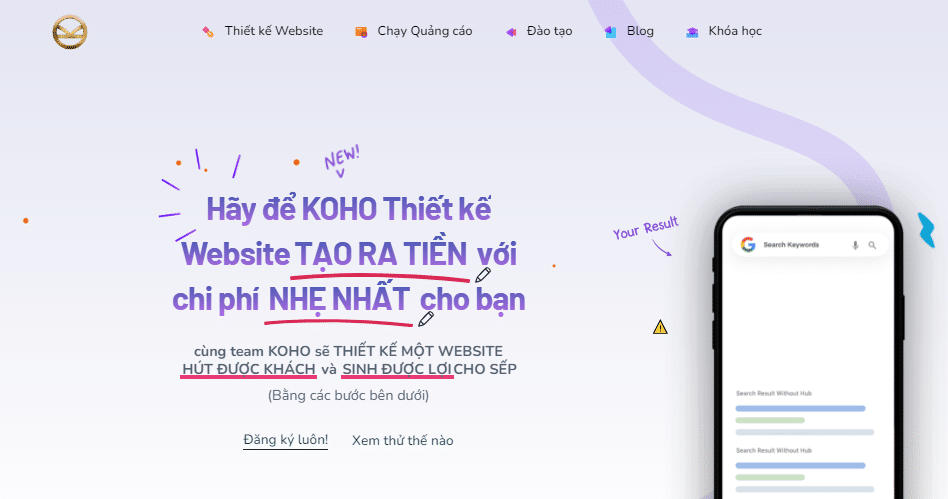 koho thiet ke website