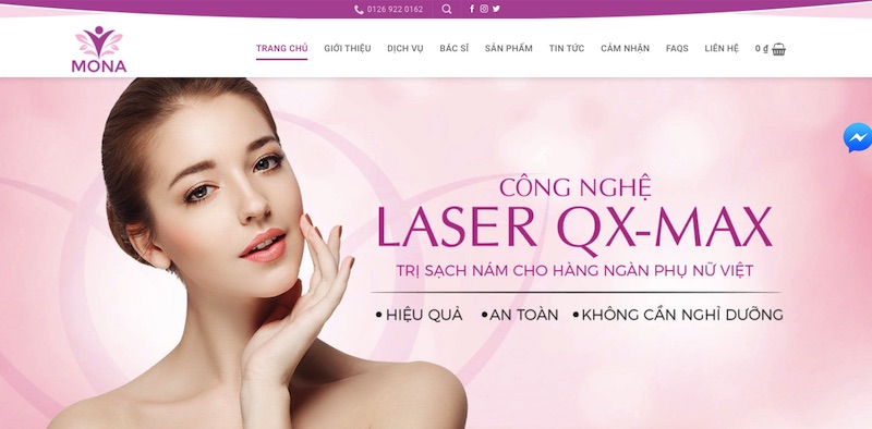 Mẫu thiết kế website Spa - Thẩm mỹ viện - làm đẹp