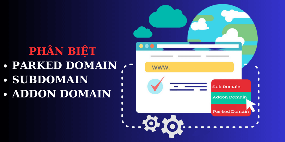 phân biệt parked domain với addon domain và subdomain