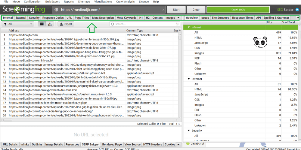 Menu bar chứa các danh mục chính