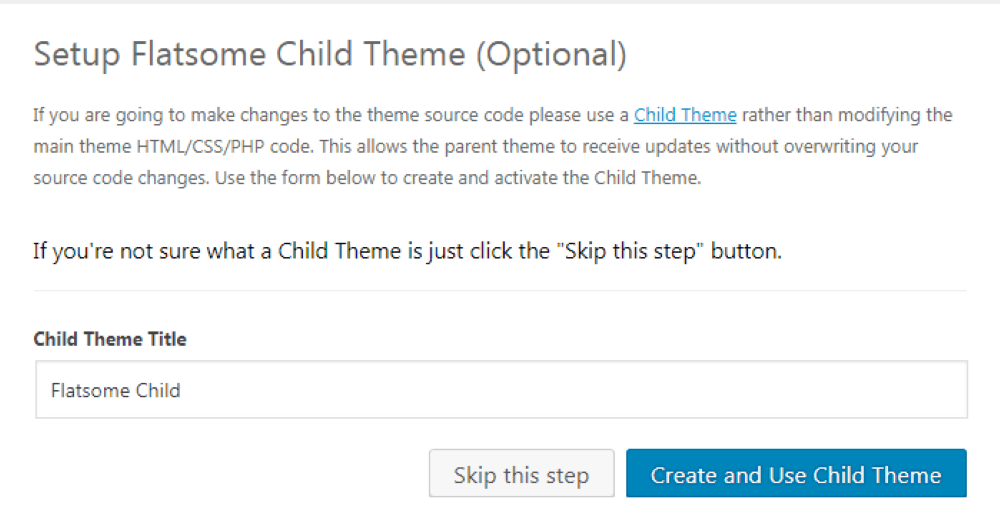 tạo flatsome child theme