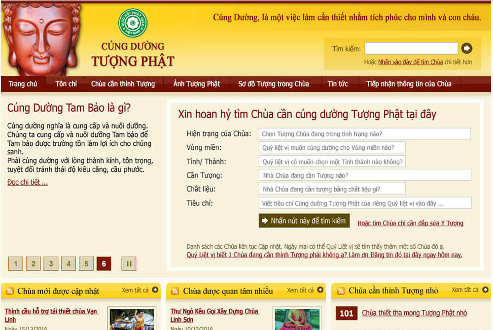 Các chức năng quan trọng cần thiết khi thiết kế website phật giáo