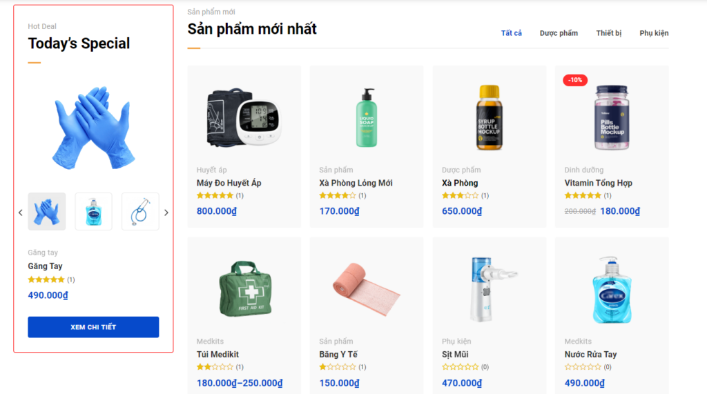 Mẫu Giao Diện Website Nhà Thuốc