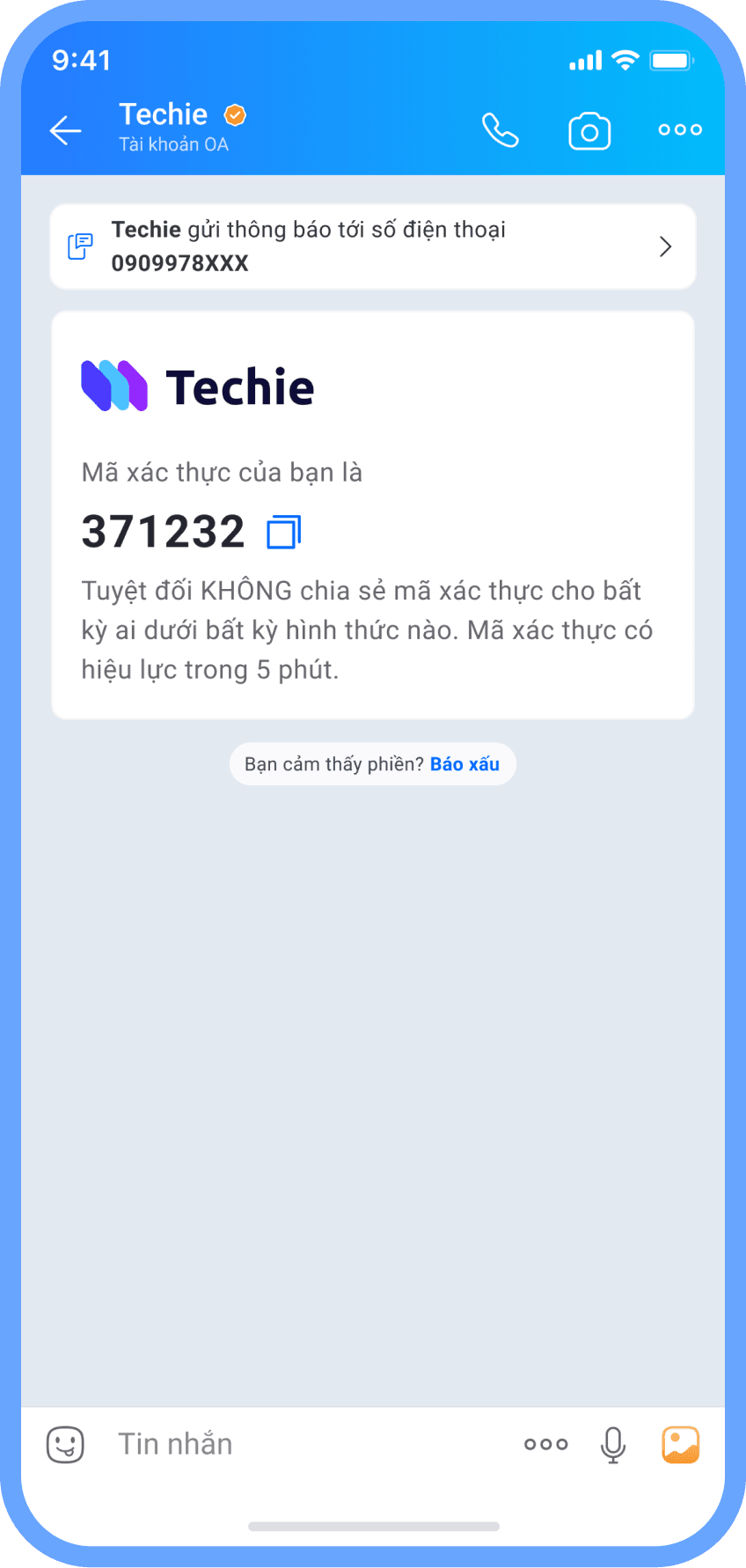 Gửi mã OTP - khi đăng ký tài khoản